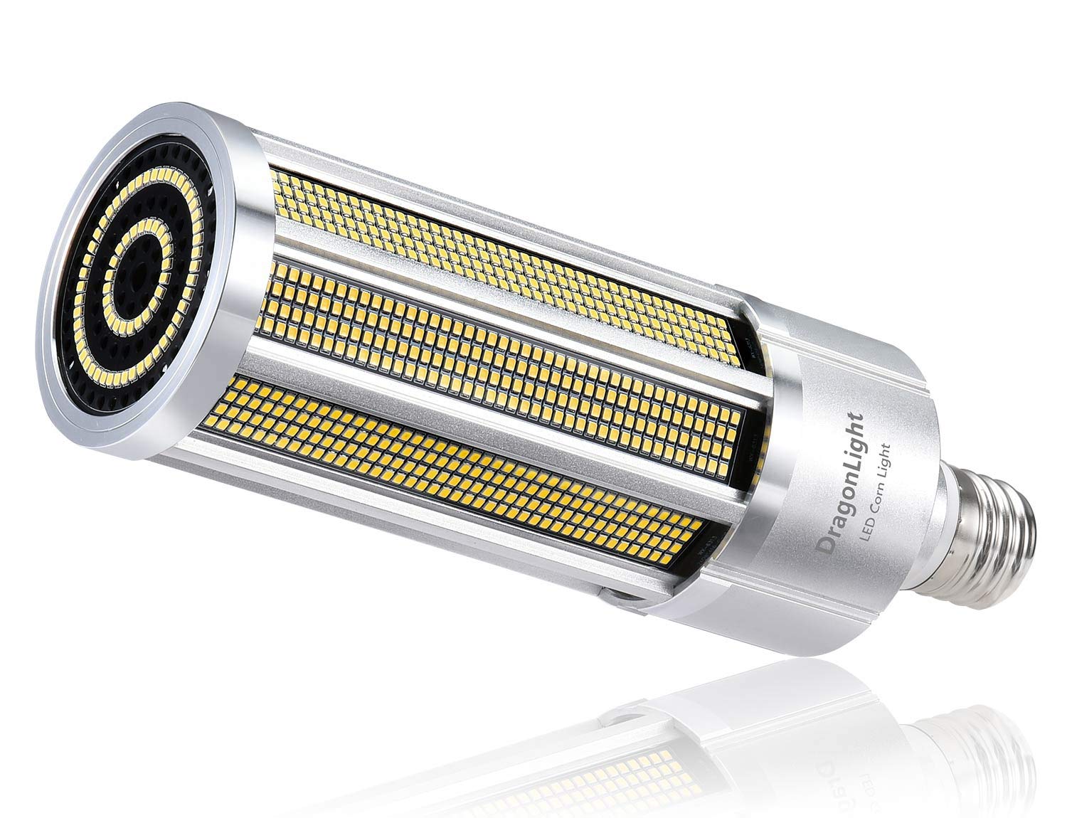 DragonLight Bombilla LED de maíz superbrillante de 200W sin ventilador (equivalente a 1200 vatios) – Lámpara LED E40 de grado comercial de base grande – Luz diurna de 5000K 27000 lúmenes