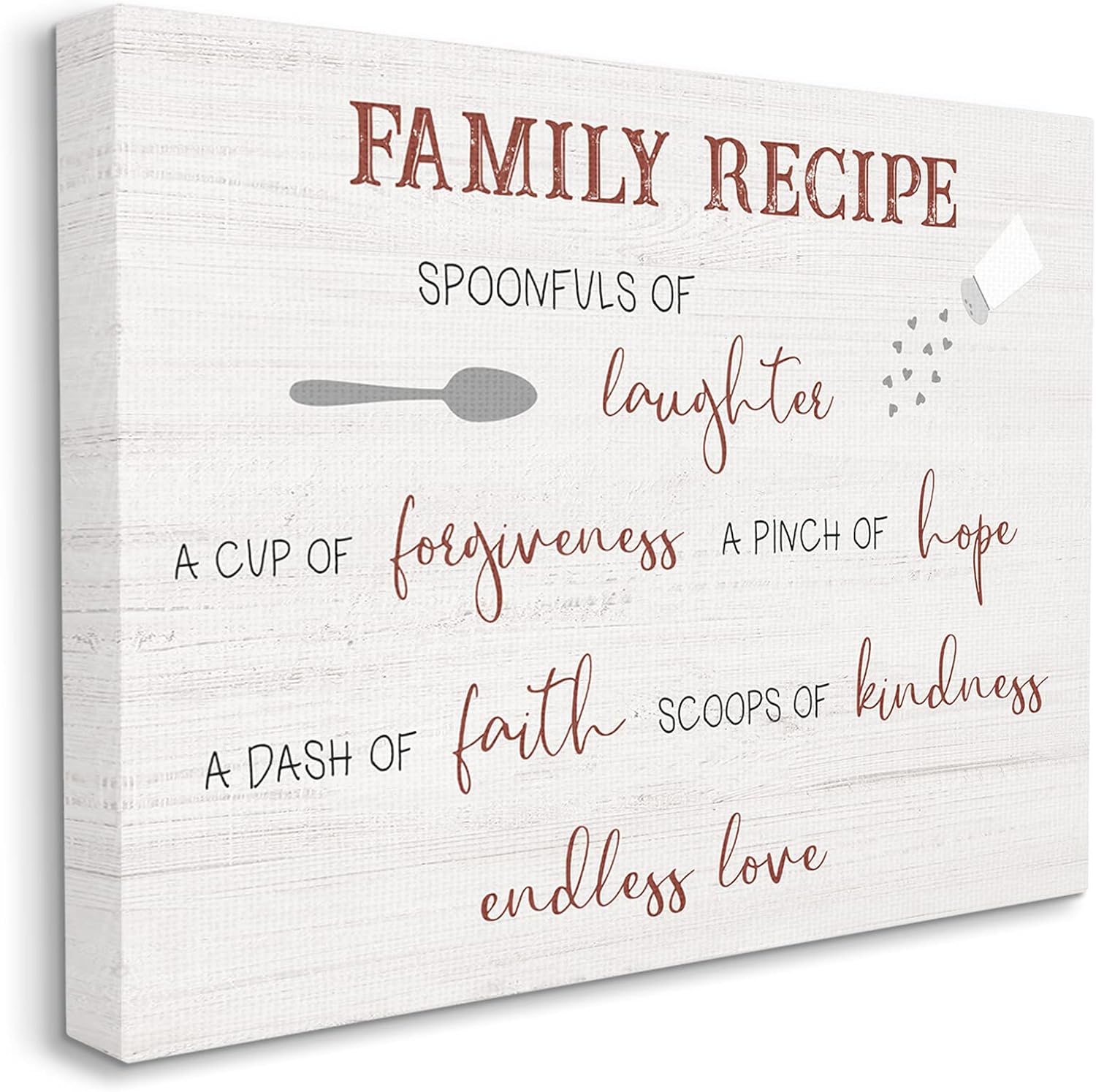 Stupell Industries Family Recipe Happiness Motivational Phrases Kitchen Puns