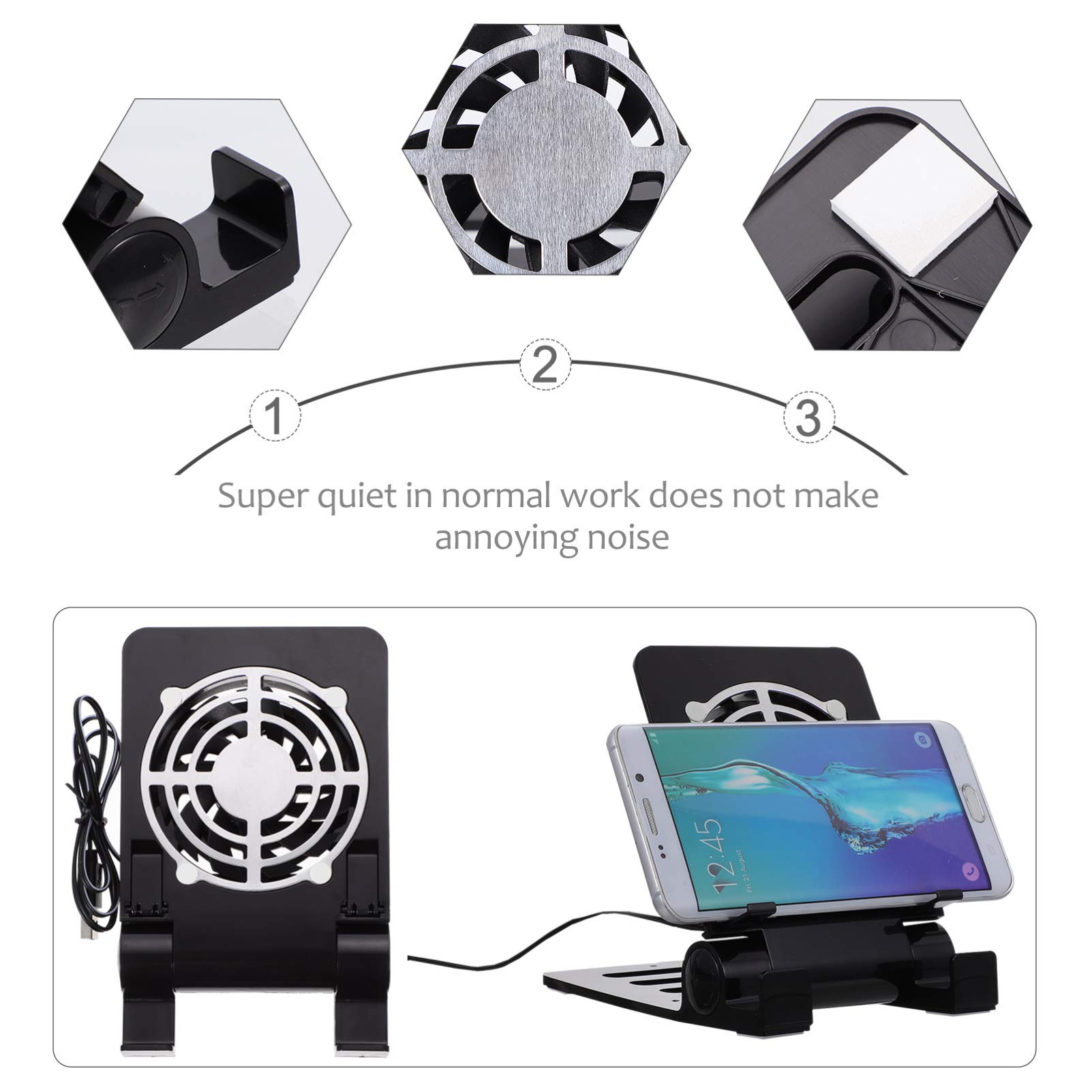 jojofuny 2pezzi Supporto Per Smartphone e Consolle Da Gioco Con Ventilatore Usb Stand Portatile e Compatibile Per Switch Raffreddamento Efficiente e Superficie Stabile