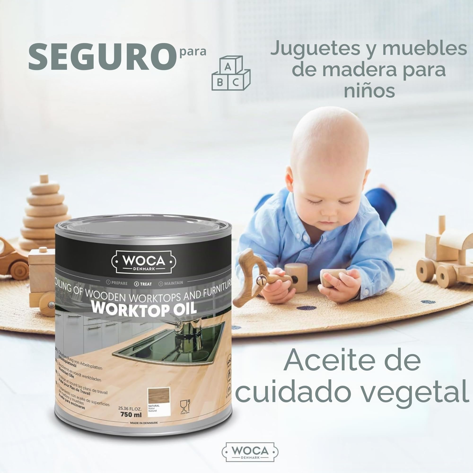 Woca 527713AA - Aceite de encimera, 0,75 l, naturaleza