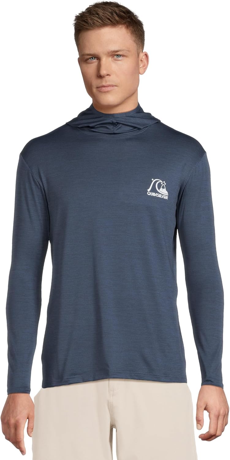 Quiksilver Men's DNA Logo Long Sleeve Hooded Surf Tee