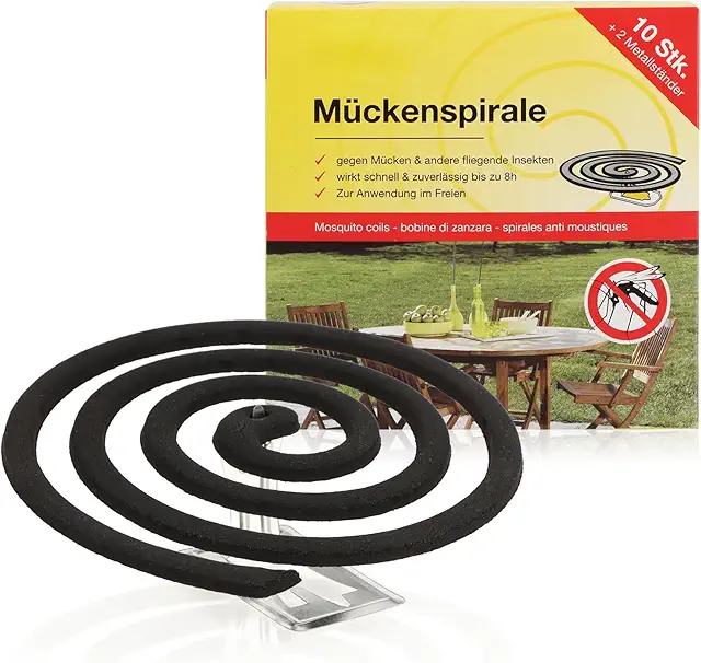 COM-FOUR® 10x Anti-Mosquito Coils with Stand - Outdoor Insect Repellent