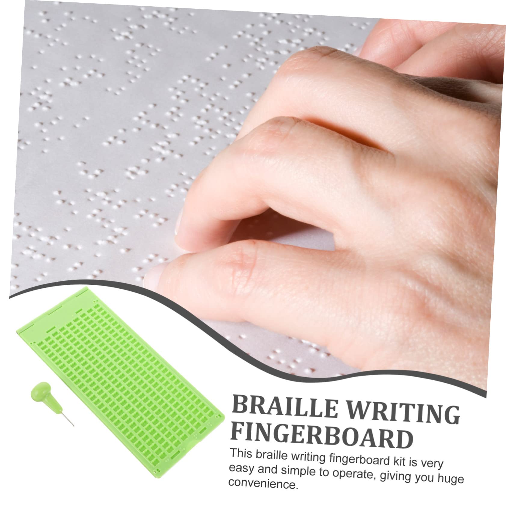 DOITOOL 4 Set Tavoletta Braille Piastra Di Scrittura Braille Per Non Vedenti Piastra Braille In Plastica Lavagna Per Scrittura Braille Per Trainer Non Vedenti Piastra Braille Verde Chiaro