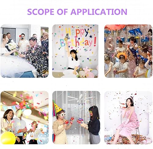 Miniatura 6 de Pistola inflable de fuegos artificiales juguetes de fiesta confeti fuegos artificiales confeti de mano multicolor con diseño novedoso suministros de