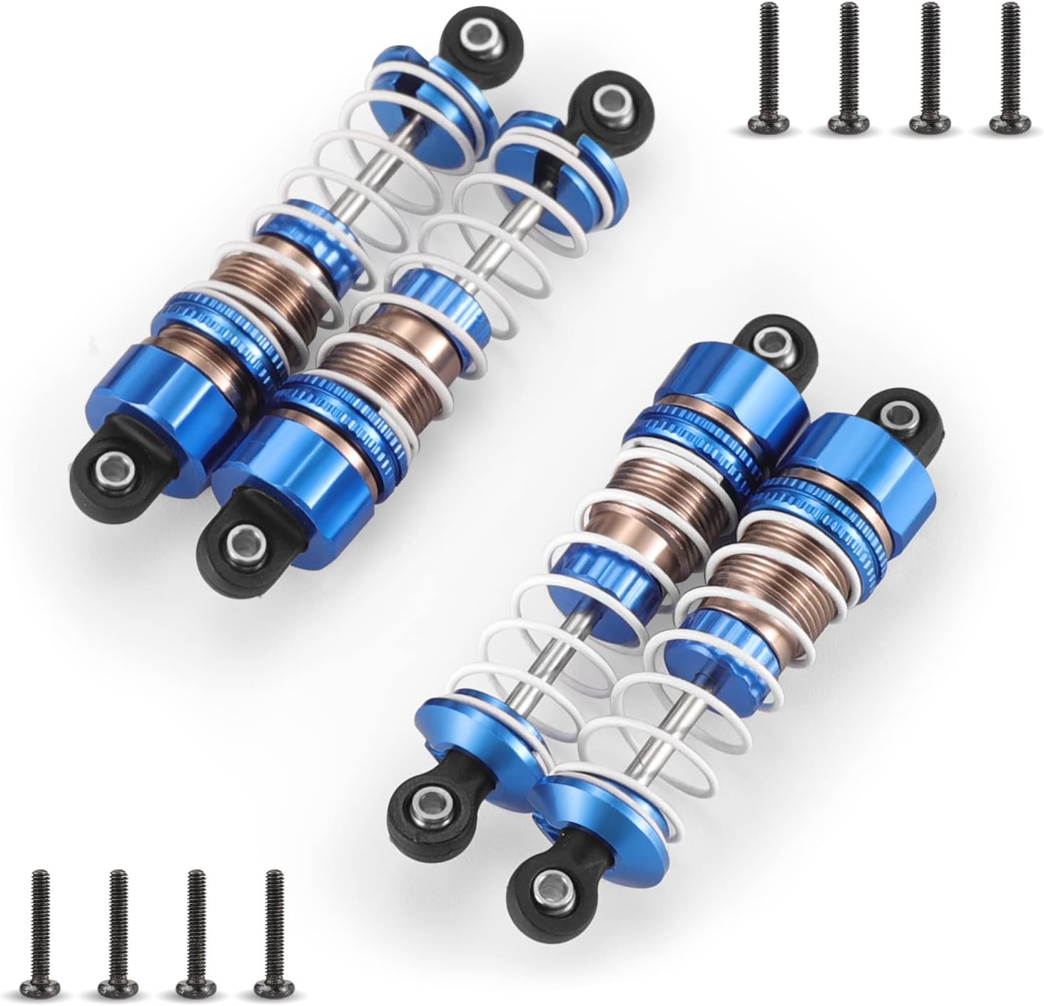 HAIBOXING RC Cars Spare Parts Full Aluminum Oil Shocks 4pcs, 1/18 RC Trucks Replacement Parts Apply to 2021 New Version 18858 & 18859 &18859A (18HOP1)