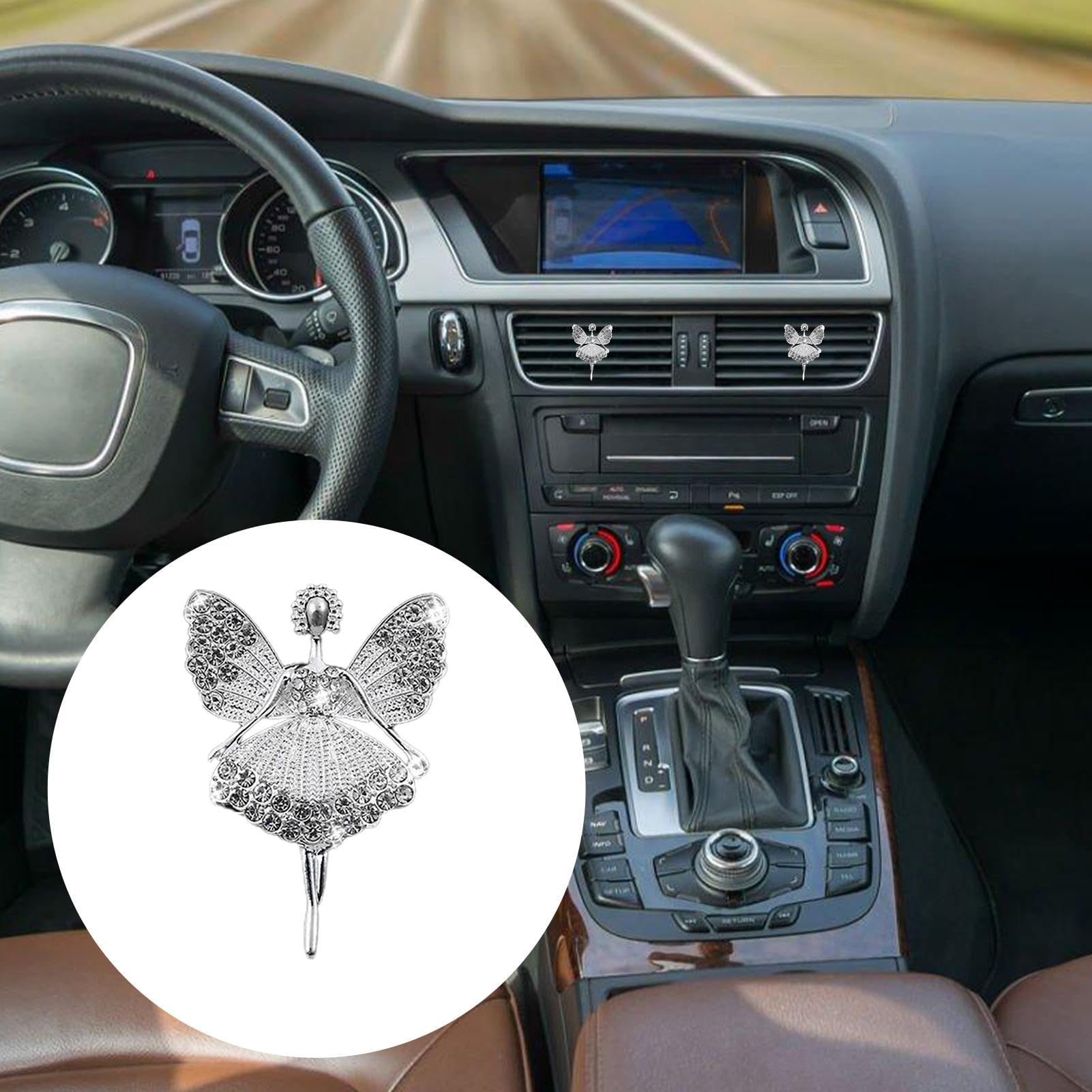 Clip per bocchetta 'aria per auto bling, clip per bocchetta 'aria per auto | Clip per profumo per auto - Clip decorativa per deodorante per auto, elegante decorazione per auto con strass, pe