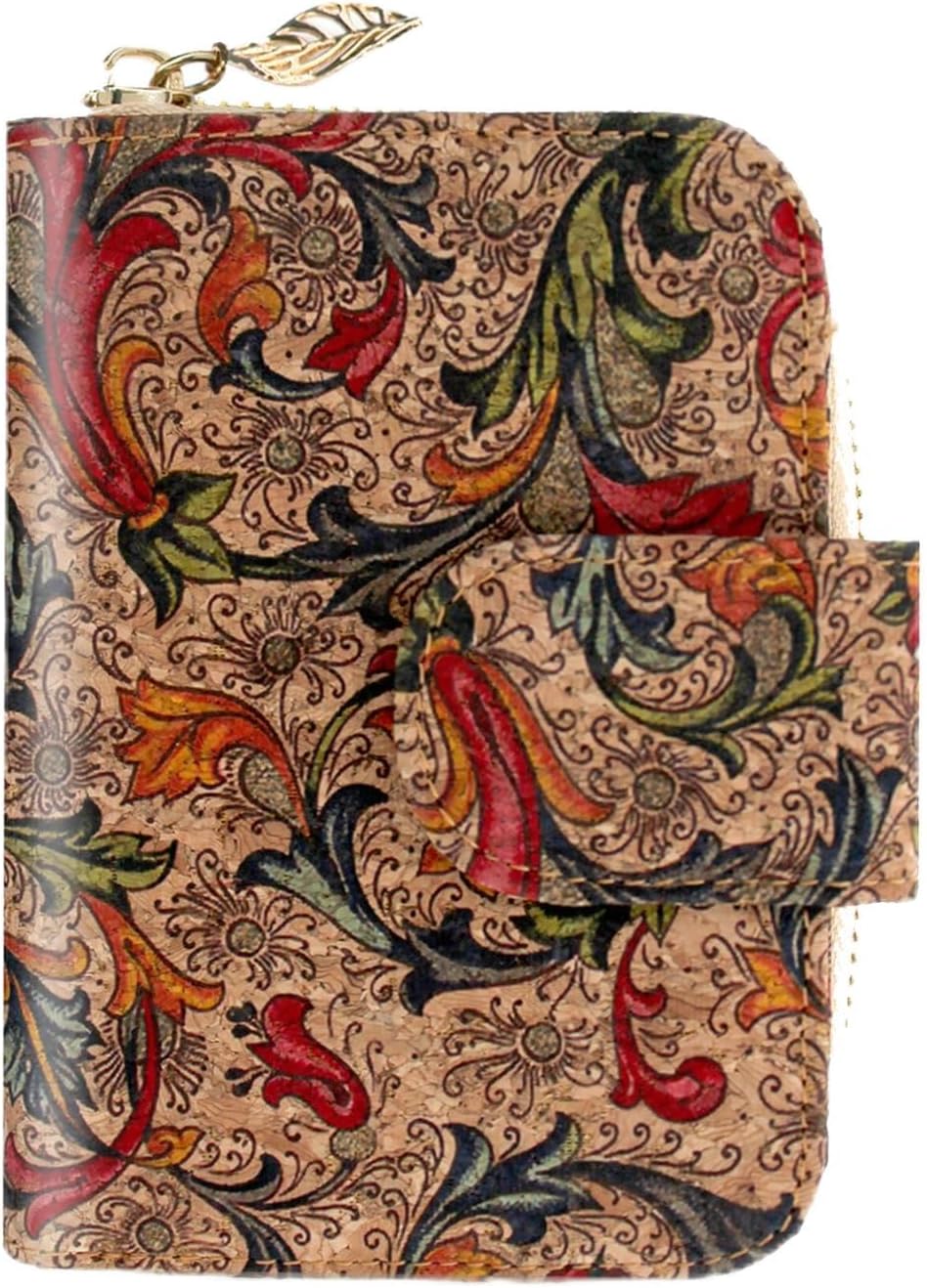 boshiho Vegan Cork Wallet, Women’s Purse Slim Zipper Design with Card Holder Coin Pocket Purse Eco-friendly Vegan Gift