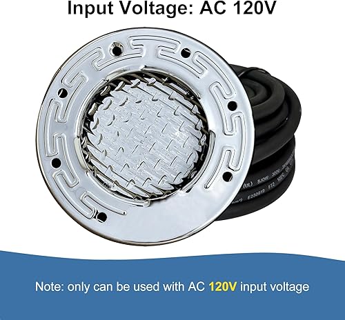 Miniatura 5 de Luces de spa de 6 pulgadas para piscina enterrada, cable de 50 pies, luces LED de piscina de 120 V CA, luz subacuática de spa, adecuada para la