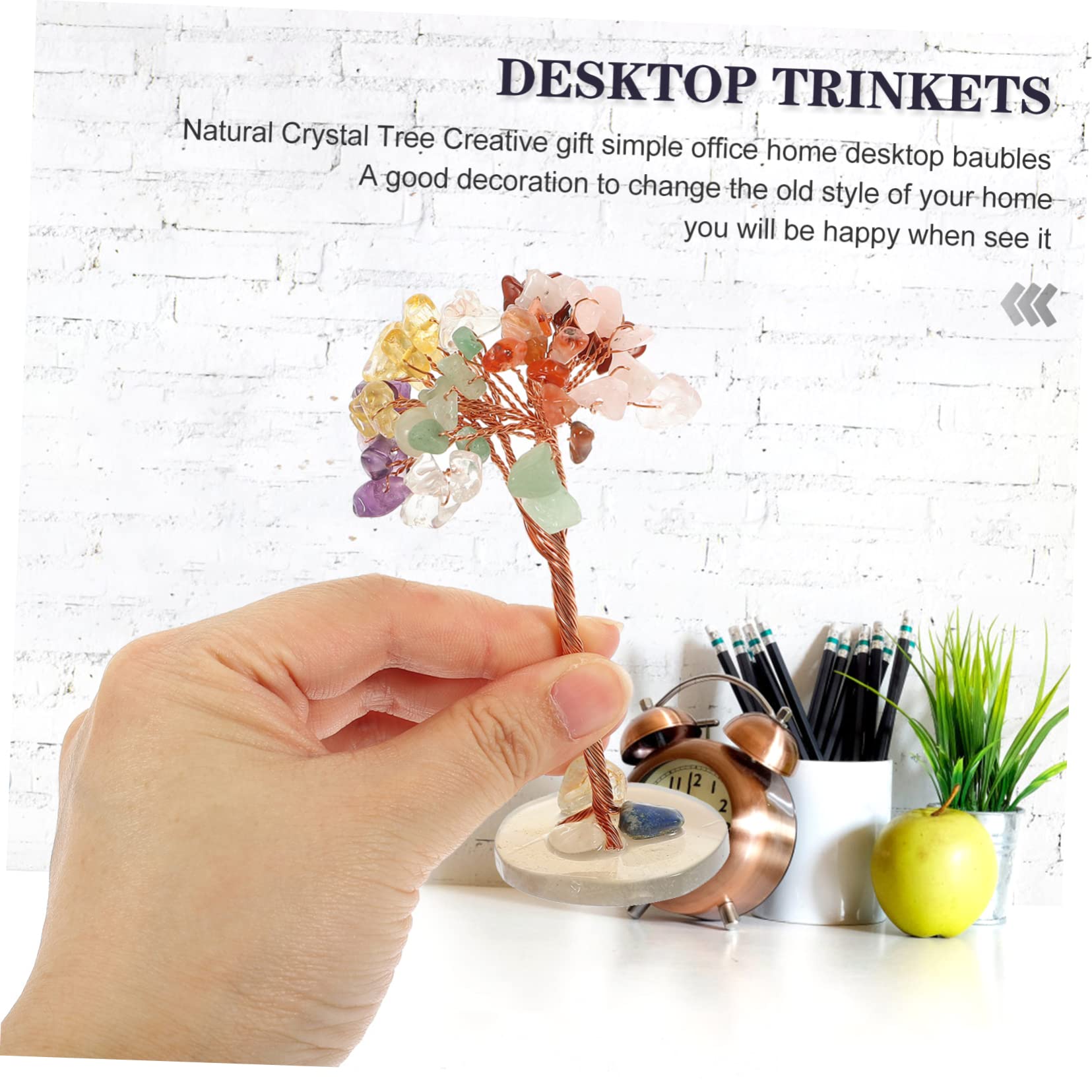 ABOOFAN 5piezas Adorno De Árbol De Cristal para Decoración De Hogar y Oficina Feng Shui Buena Suerte y Prosperidad Base De Adorno De Cristal Artesanal Único para Amigos y Familia