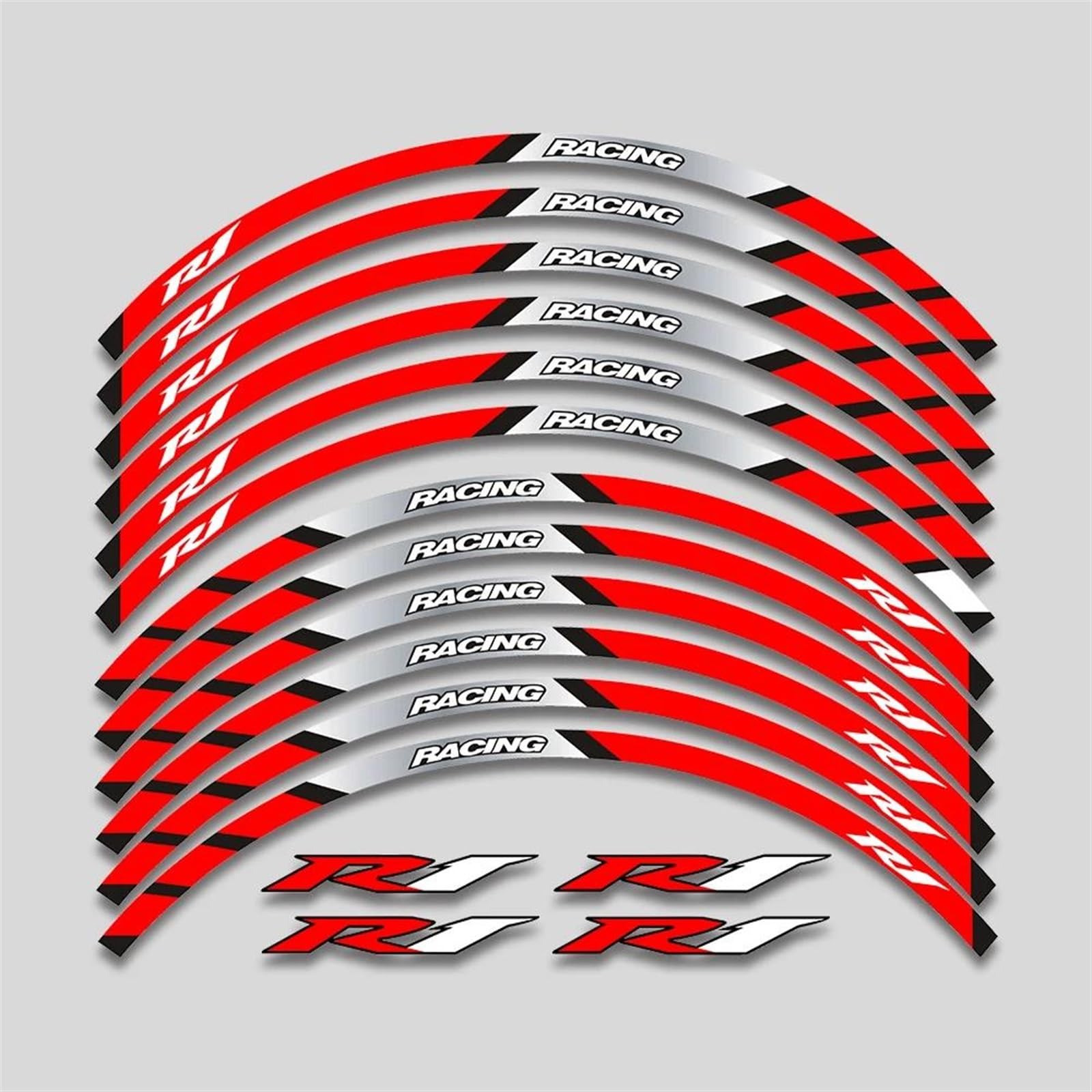 Motorcycle Accessories Wheel Stickers Reflective Decals Rims for Yamaha YZFR1 YZF R1(Style 9)