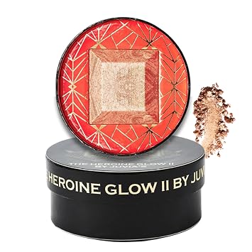 Juvias Place Highlighter Heroine Glow II - Highlighter Powder, Baked Highlighter, Shimmer Highlighter Makeup, Long-Wearing & Illuminating Cheek Highlighter - Suitable for all skin tones