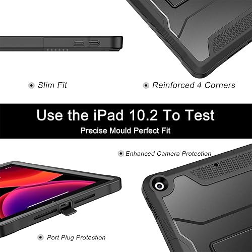 Miniatura 7 de Soke Funda para iPad de 987 generación de 10.2 pulgadas (versión 202120202019), con protector de pantalla integrado y soporte, funda protectora