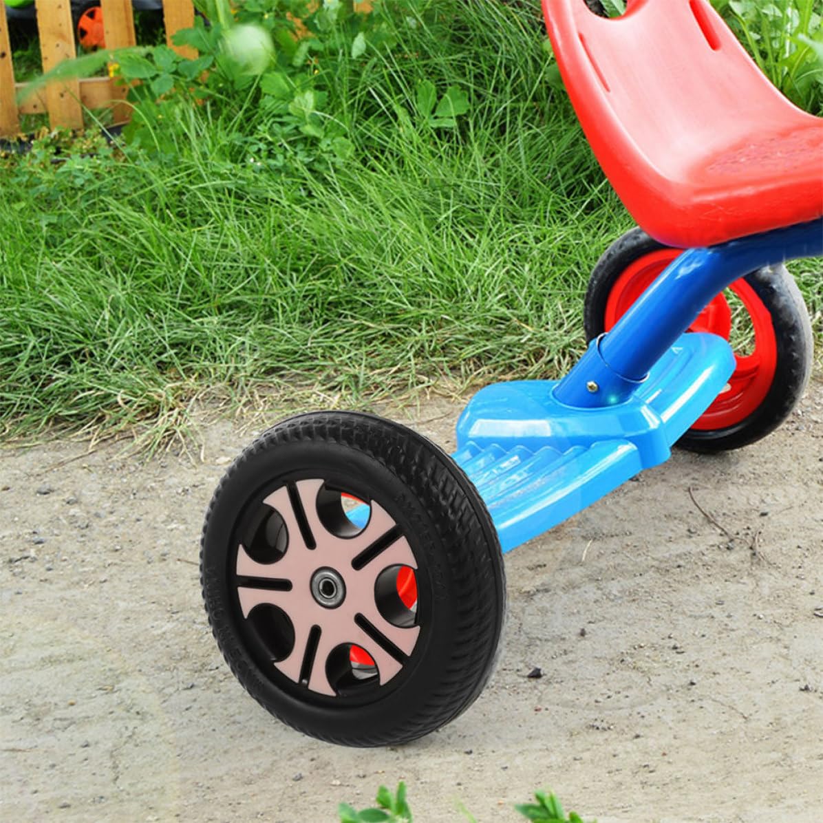 Toddmomy Roues de Remplacement en Plastique Rose 2pcs Installation Facile, Résistance à l'usure, Diamètre Trou 0,8cm pour Tricycle Garçon et Filles Adaptées pour Trottinette et Vélo
