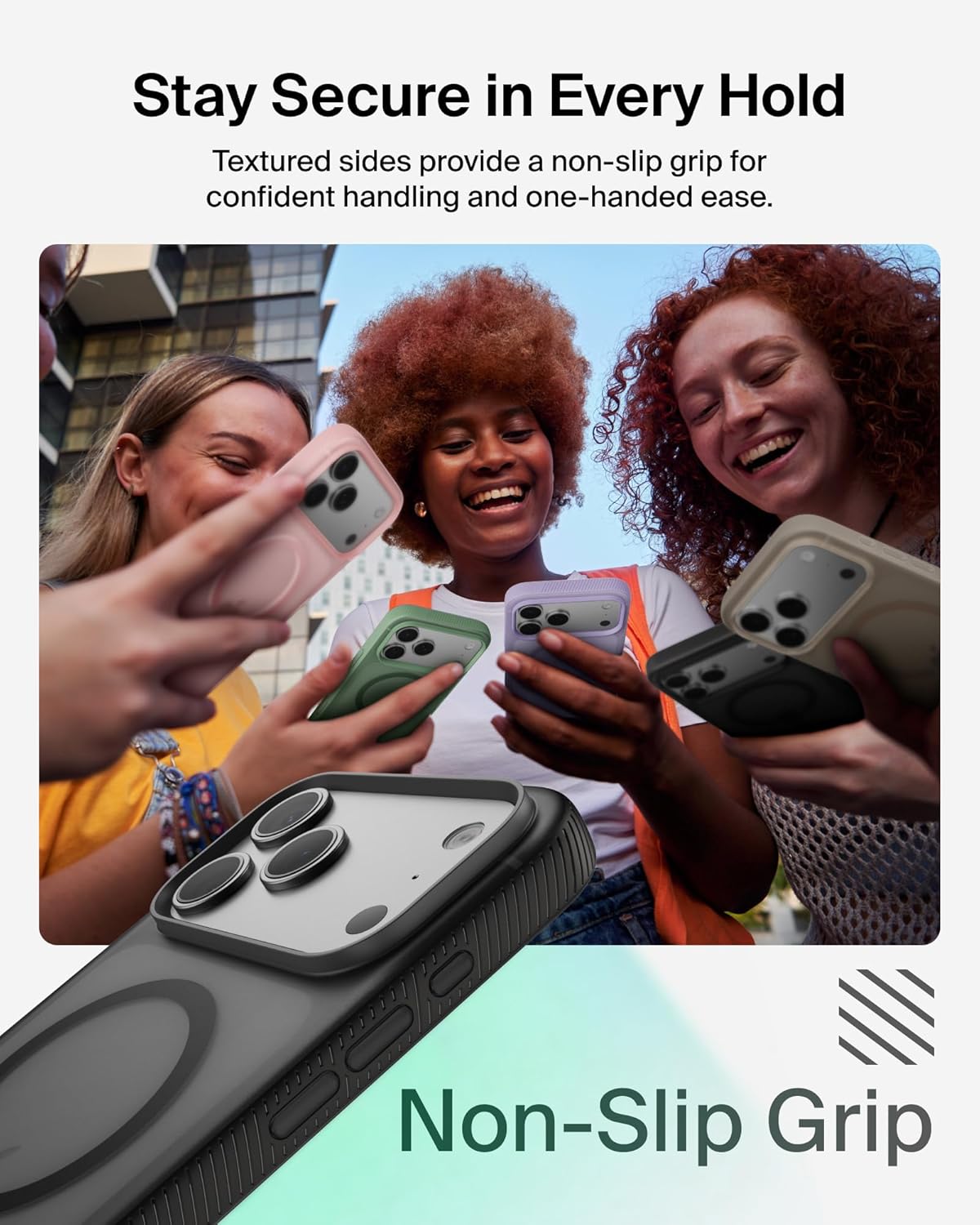 Belkin for iPhone 17 Pro Case, Grip, MagSafe Compatible w/Anti-Scratch & Anti-Yellowing Coating, Touch Sensitive Camera Control - Military Grade, Anti-Slip, Magnetic, Shockproof, Protective - Image 4