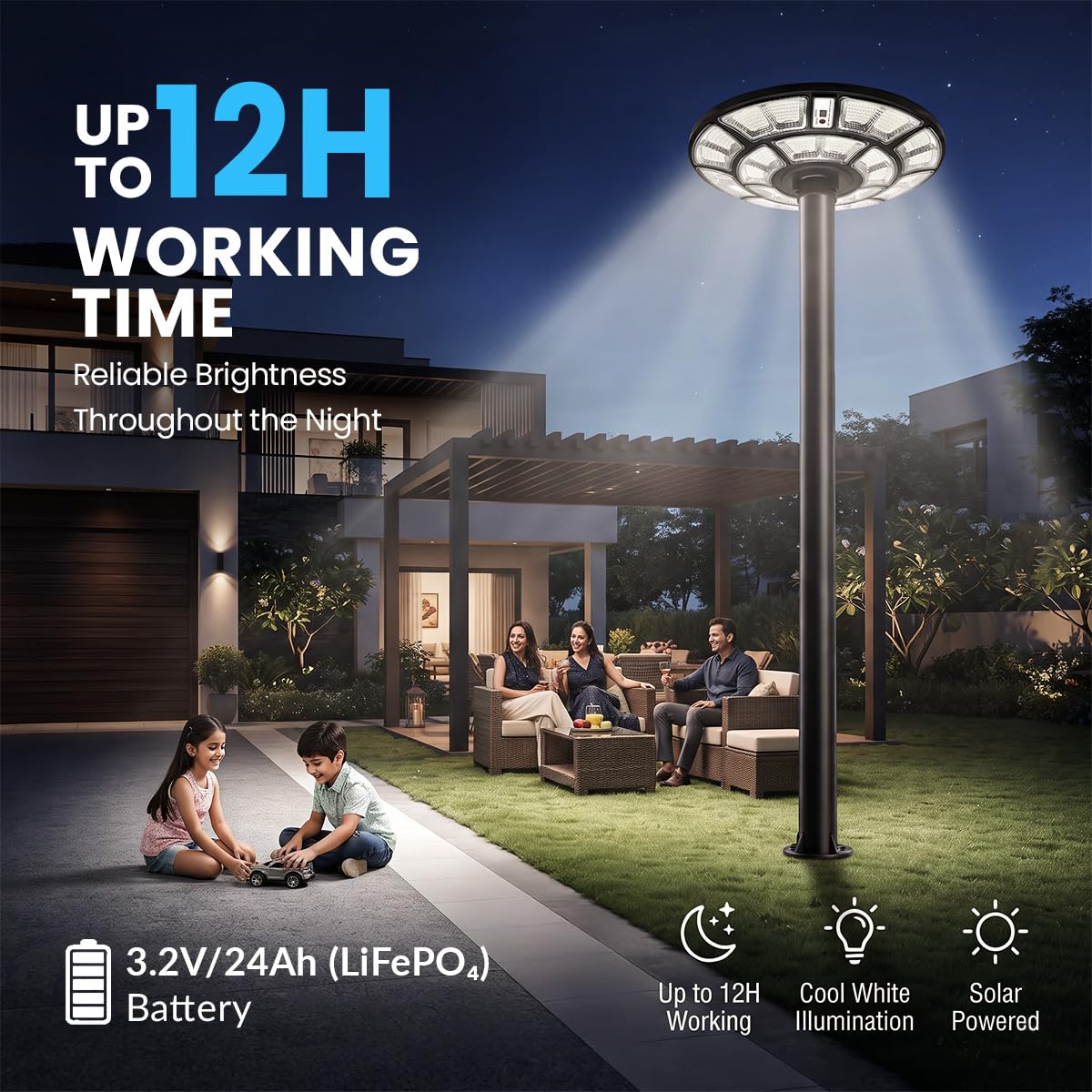 Hardoll 500W Solar UFO Light - Waterproof Garden LED -2