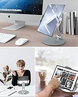 Vista 5 de Stouchi Soporte para tableta, soporte de base giratoria de 360°, soporte de escritorio ajustable con base resistente para iPad Pro Air Mini, Kindle