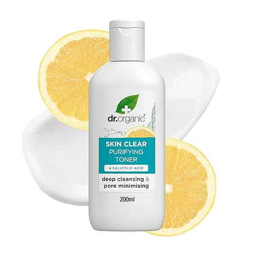 Dr. Organic - Tónico facial revitalizante y purificante, Fórmula enriquecida con aceite de Árbol del Té, 200 ml