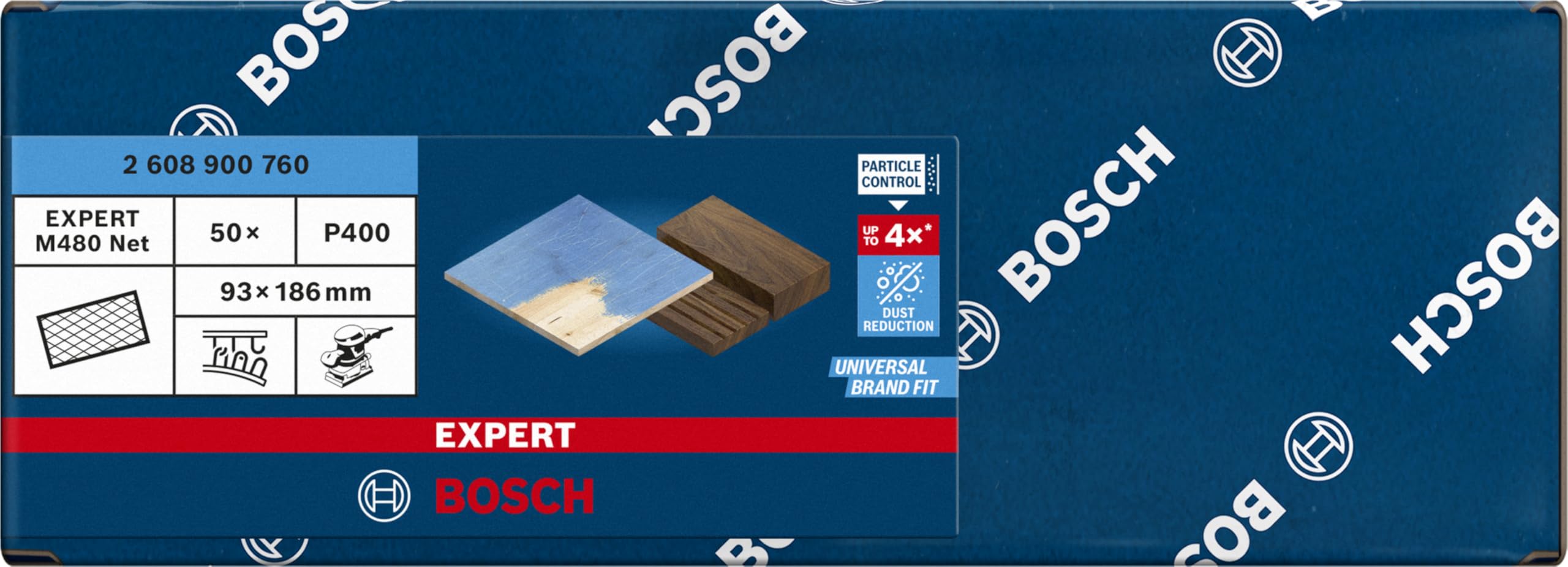 Abrasifs Réticulés EXPERT M480 Bosch – 50 Feuilles Grain 180, Pour Ponçage Peinture Sur Bois, Réduction Poussière - 3