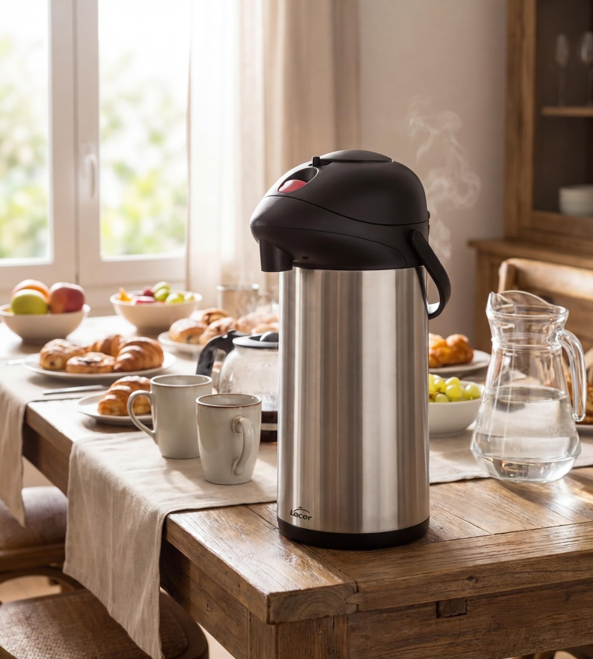 Suinga Termo Acero Inoxidable 4L | Botella de Agua Aislante | Aguanta Temperatura 24 Horas | Termos para Comidas o Liquidos