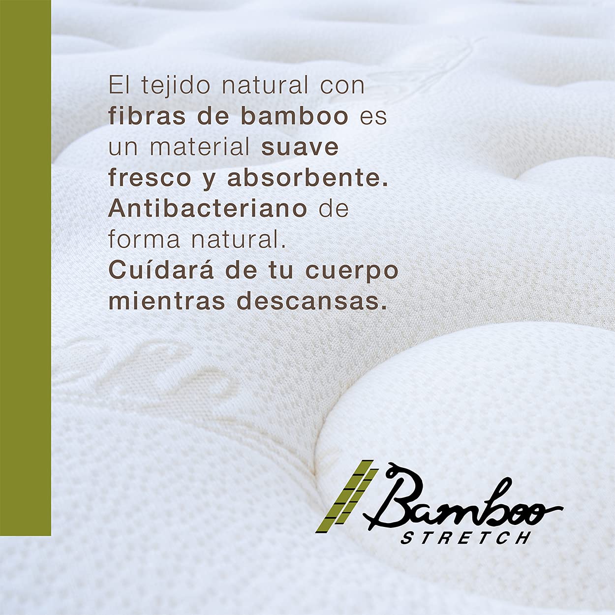 KUO Dream Bio Natur - Colchón, Acolchado Natural de algodón y Tejido Bamboo, Refuerzo Lumbar de Latex, 90 x 190 cm