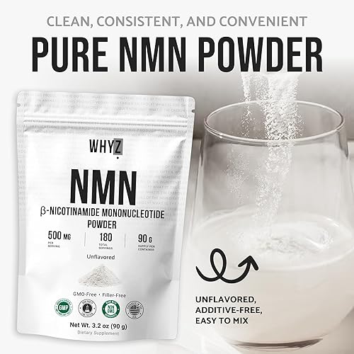 Miniatura 5 de Polvo puro NMN de nicotinamida mononucleótido de disolución rápida NMN Suplemento en polvo 100% sin sabor NMN Suplemento Soporta NAD+ NAD+Niveles