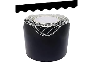 Teacher Created Resources Black Scalloped Rolled Border Trim - Great for Bulletin...