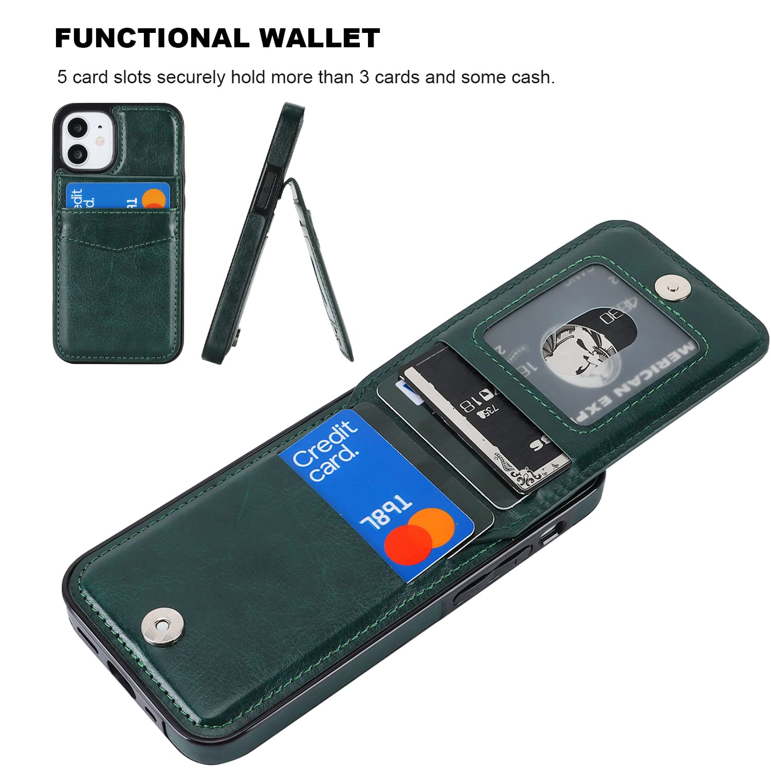 Funda Tipo Cartera Para IPhone 15 Pro (6.1 Pulgadas), Magnética