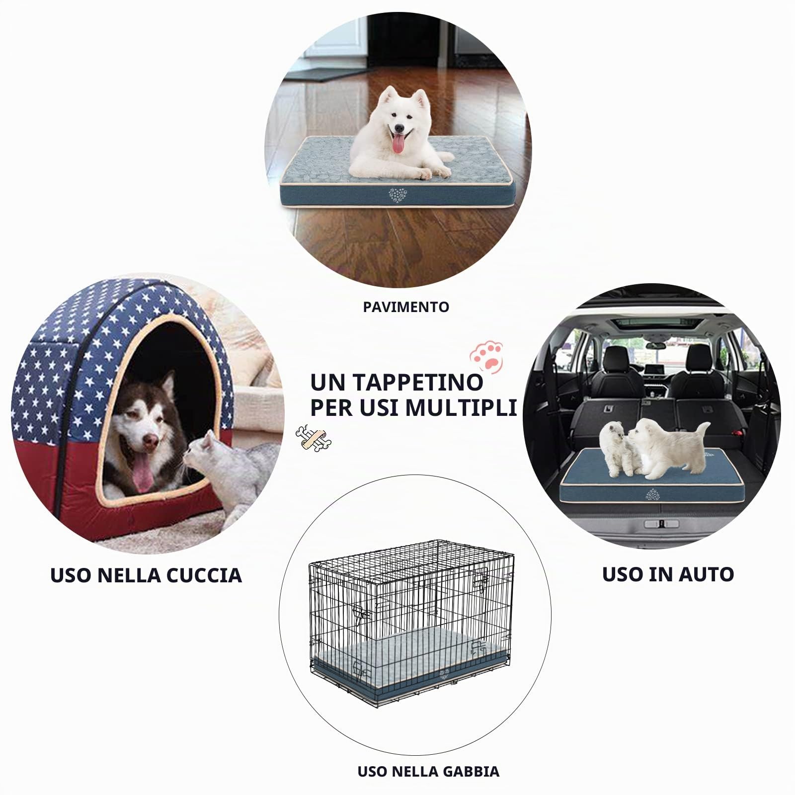 VANKEAN Tappetino per Cuccia per Cani e Gatti Reversibile Lavabile