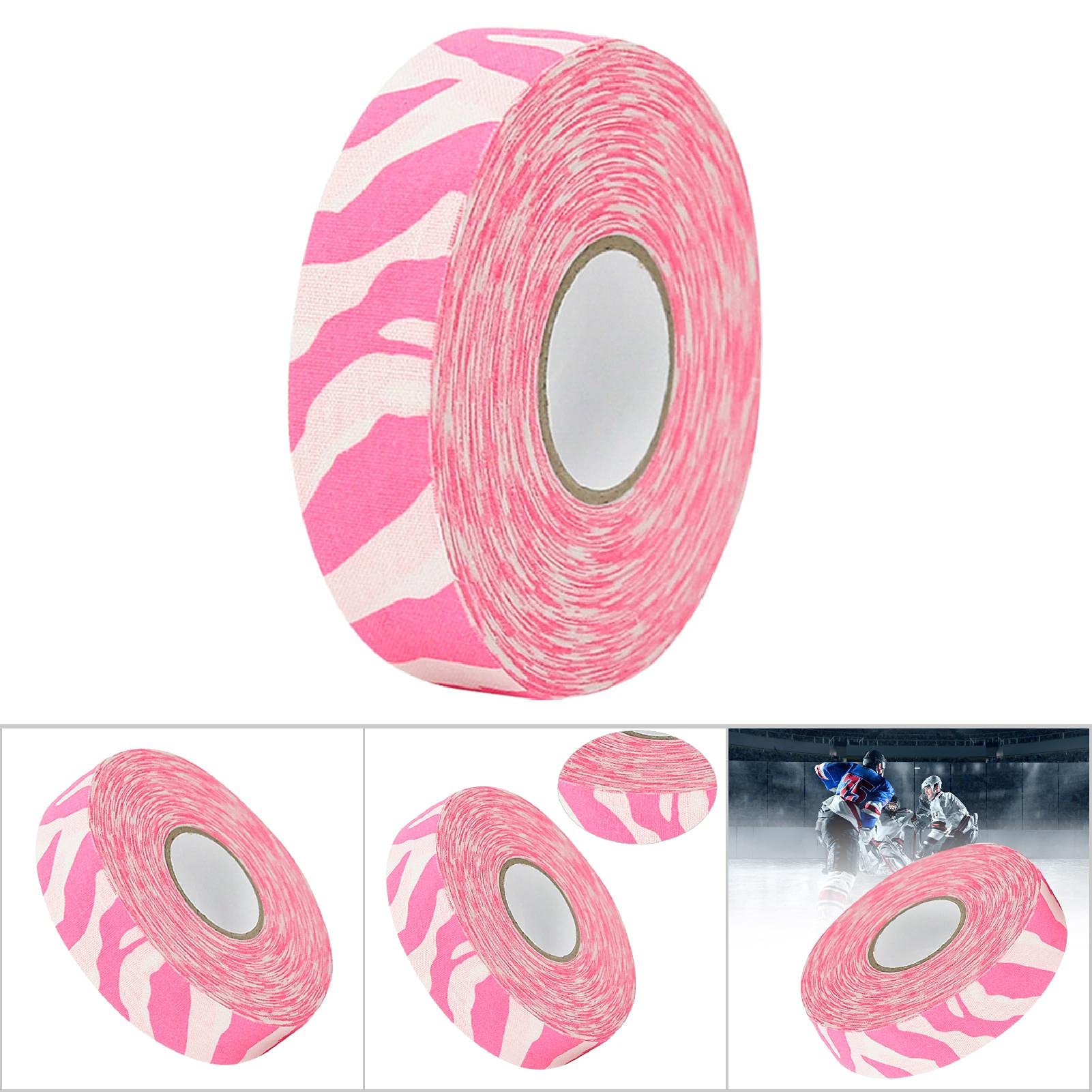 Ruban de Hockey, 2,5cm x 25m Rouleau de Ruban de Protection en Tissu pour Bâton de Hockey sur Glace et à roulettes, Accessoires de Sport pour Protecteur de Lame et De Poignée