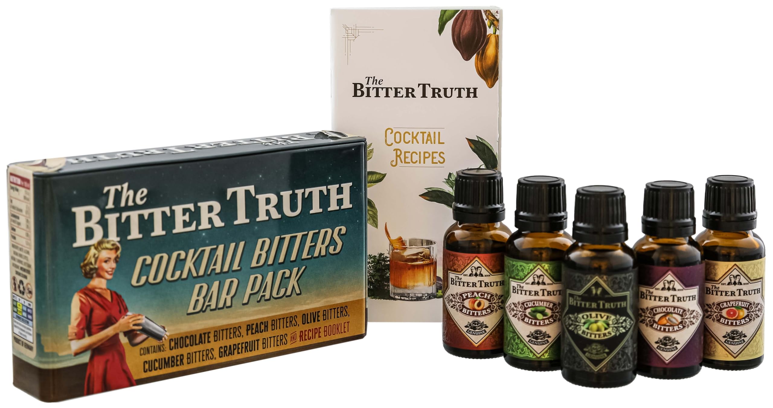 The Bitter Truth I Cocktail Bitters Bar Pack I 5 x 20 ml Flasche I 41% Volume I Geschenkset Bitters in der Tin-Box
