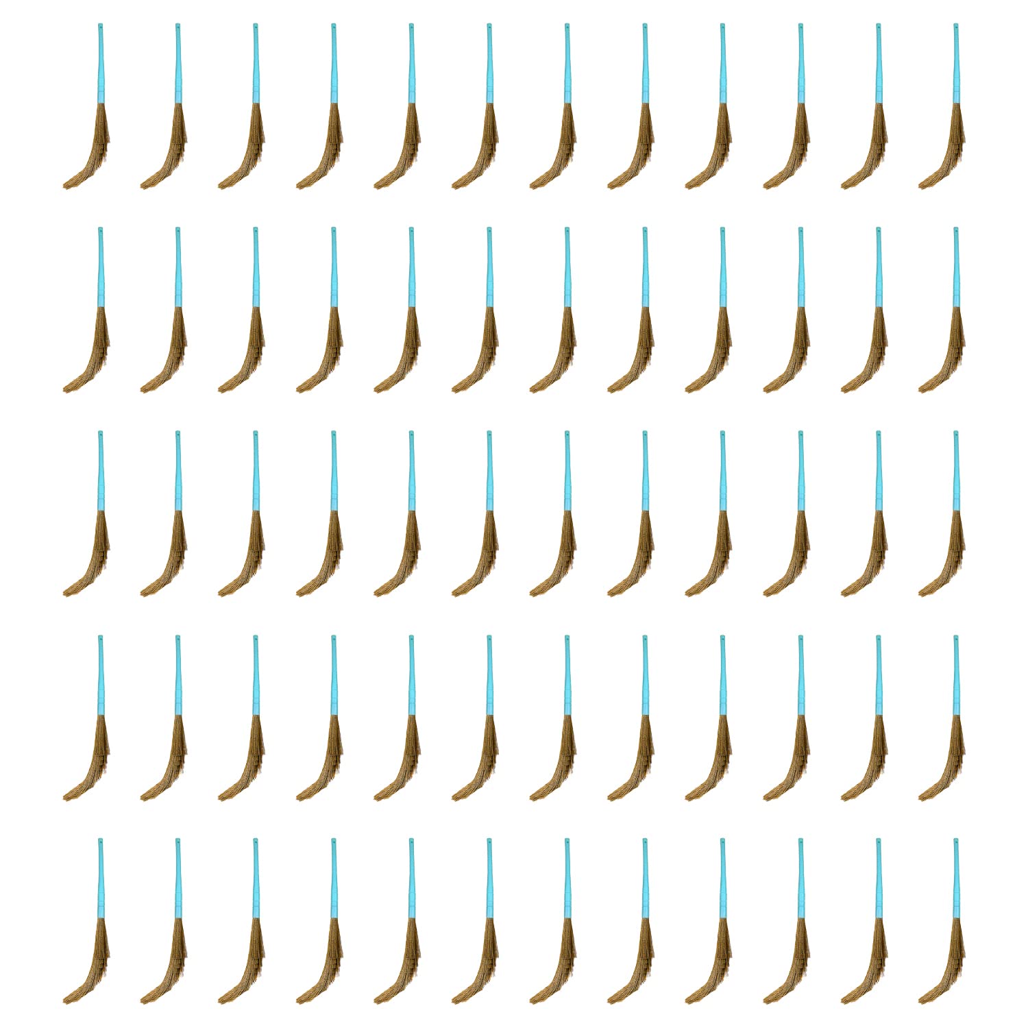 Zureni ZU-44 No Dust Floor Broom Broomstick Phool Jhadu Sweep with Long Handle Lightweight for Easy Floor Sweeping Home Bedroom Kitchen Cleaning (Pack of 60, Random Color, Synthetic Grass)