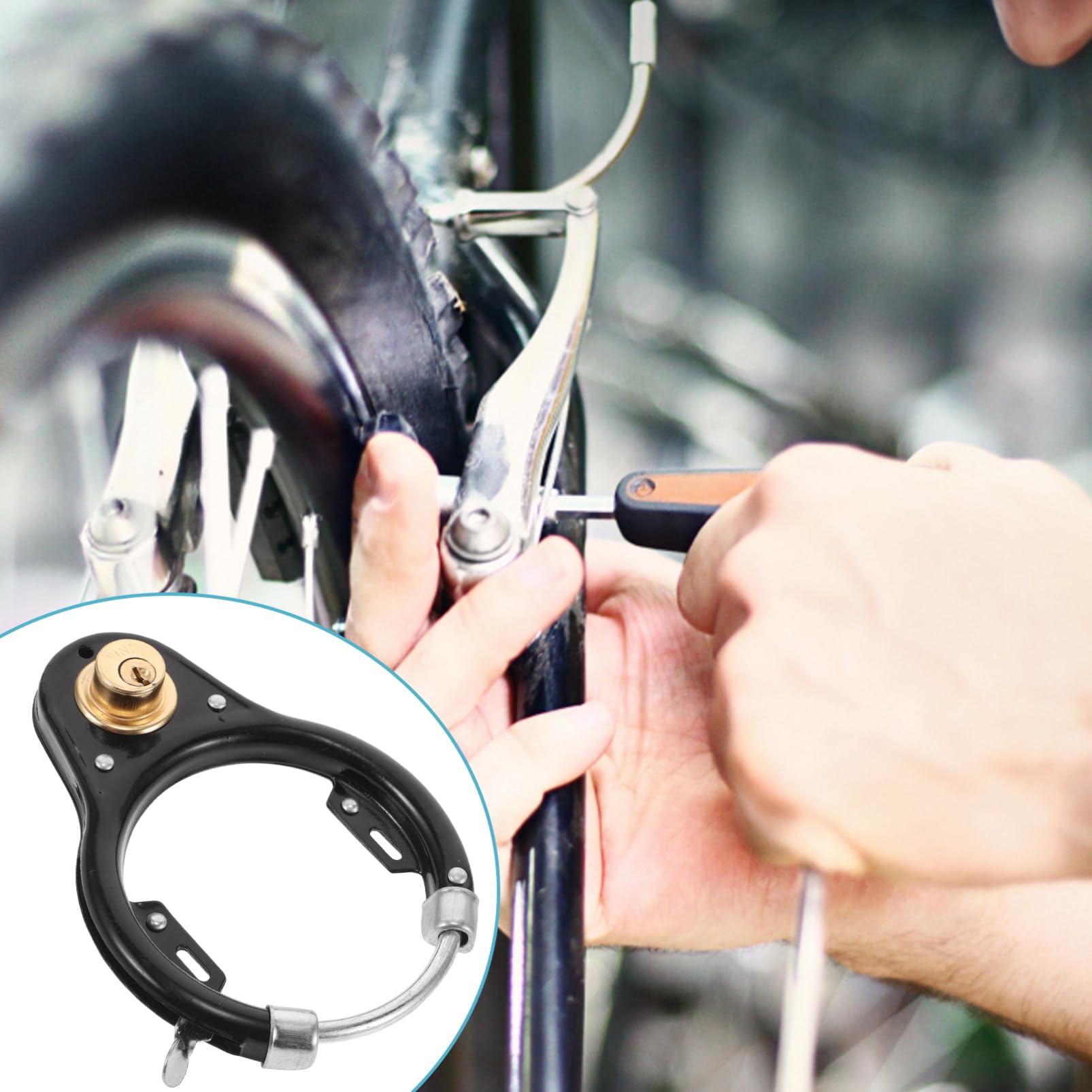 Happyyami Lucchetto per Bici in Lega di Zinco e Acciaio Resistente all Usura Adatto Mountain Bike Biciclette Standard e Scooter Facil Usare Fissare Telai o Manubri