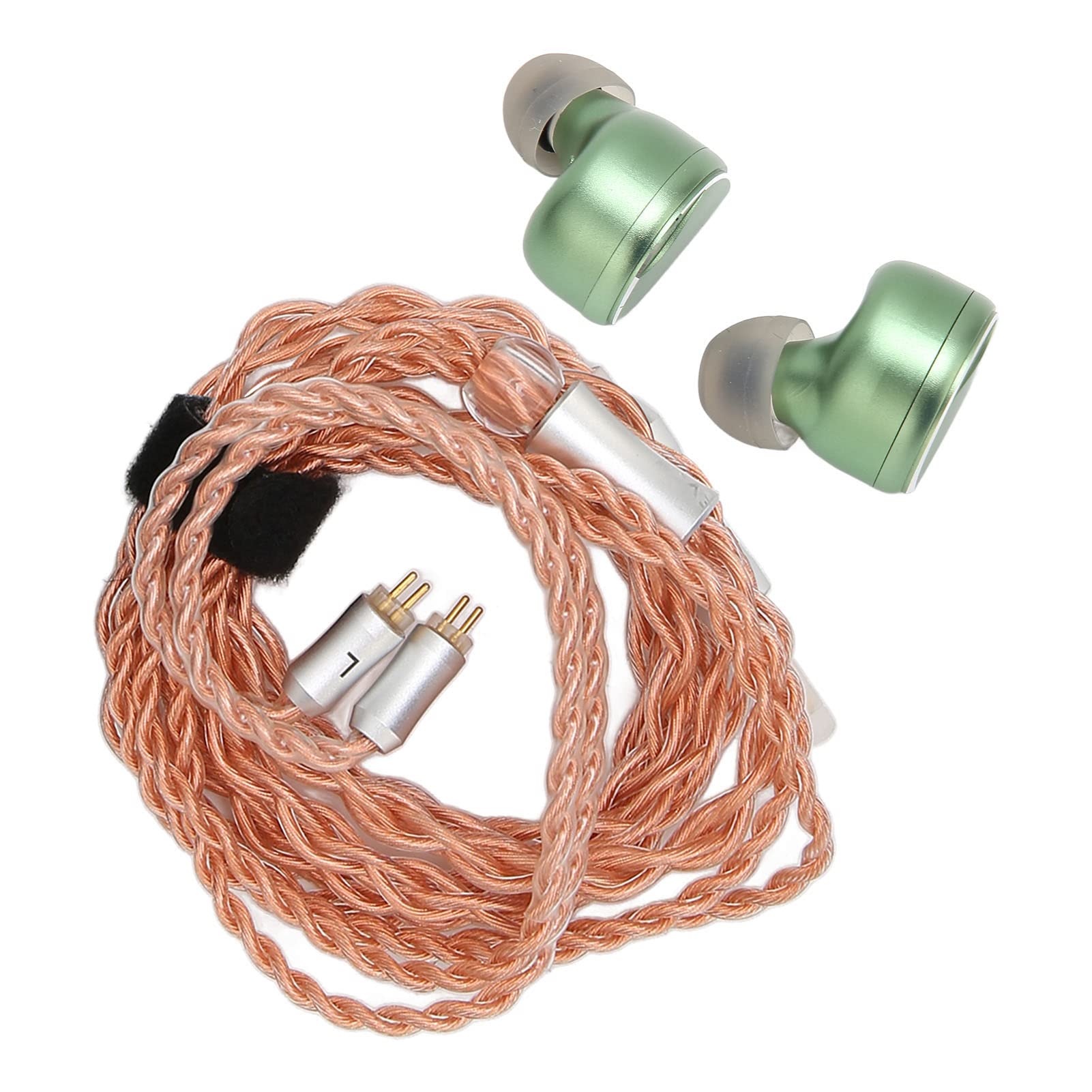 Monitor Douszny Spring2 HiFi IEM z Odłączanym Kablem dla Entuzjastów Muzyki 13 Mm Ceramiczny Metalowy 2 Wkładki Douszne + Zestaw Miękkich Silikonowych Końcówek Dousznych (Oliwkowo-zielony