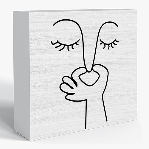 Miniatura 7 de Cartel de madera con texto en inglés «Hello Sweet Cheeks» – Decoración divertida de baño de 5 x 5 pulgadas para tanque de inodoro y estante, idea de