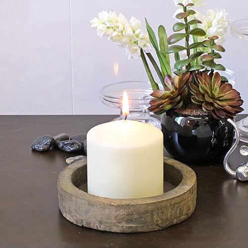 Miniatura 6 de Stonebriar Juego de velas de pilar marfil sin perfume, juego de 6, 3 x 6 y 3 x 3