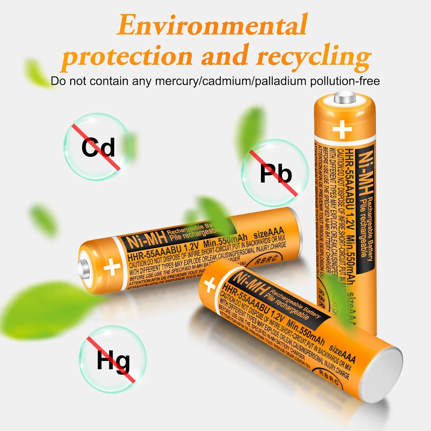 NI-MH AAA Rechargeable Battery 1.2V 550mah 10 Pack Rechargeable AAA Batteries for Panasonic Cordless Phones
