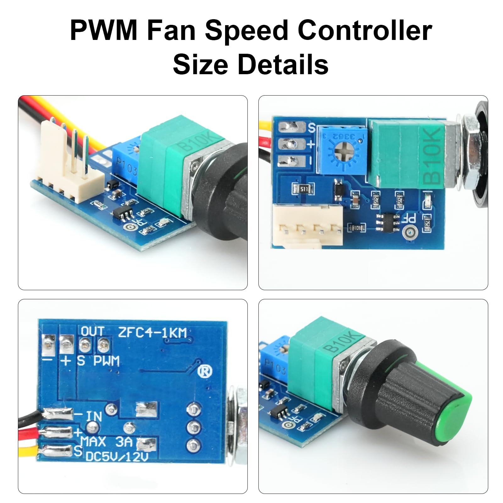 AYWHP PWM Lüfterregler - 1 Kanal Geschwindigkeitssteuerung Für PC Gehäuselüfter