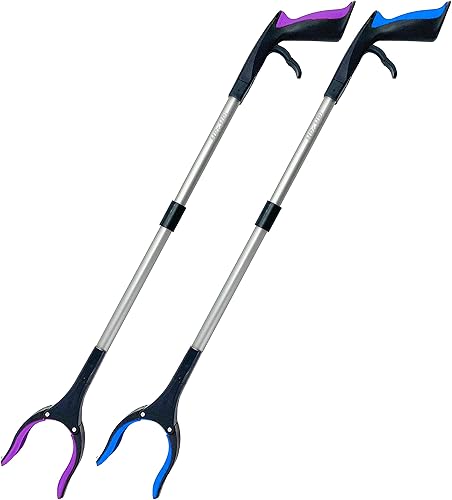 Herramienta de agarre de alcance, recogedor de basura plegable, agarrador de basura, jardín Nabber, recogedor de basura, agarrador extendido (rojo)