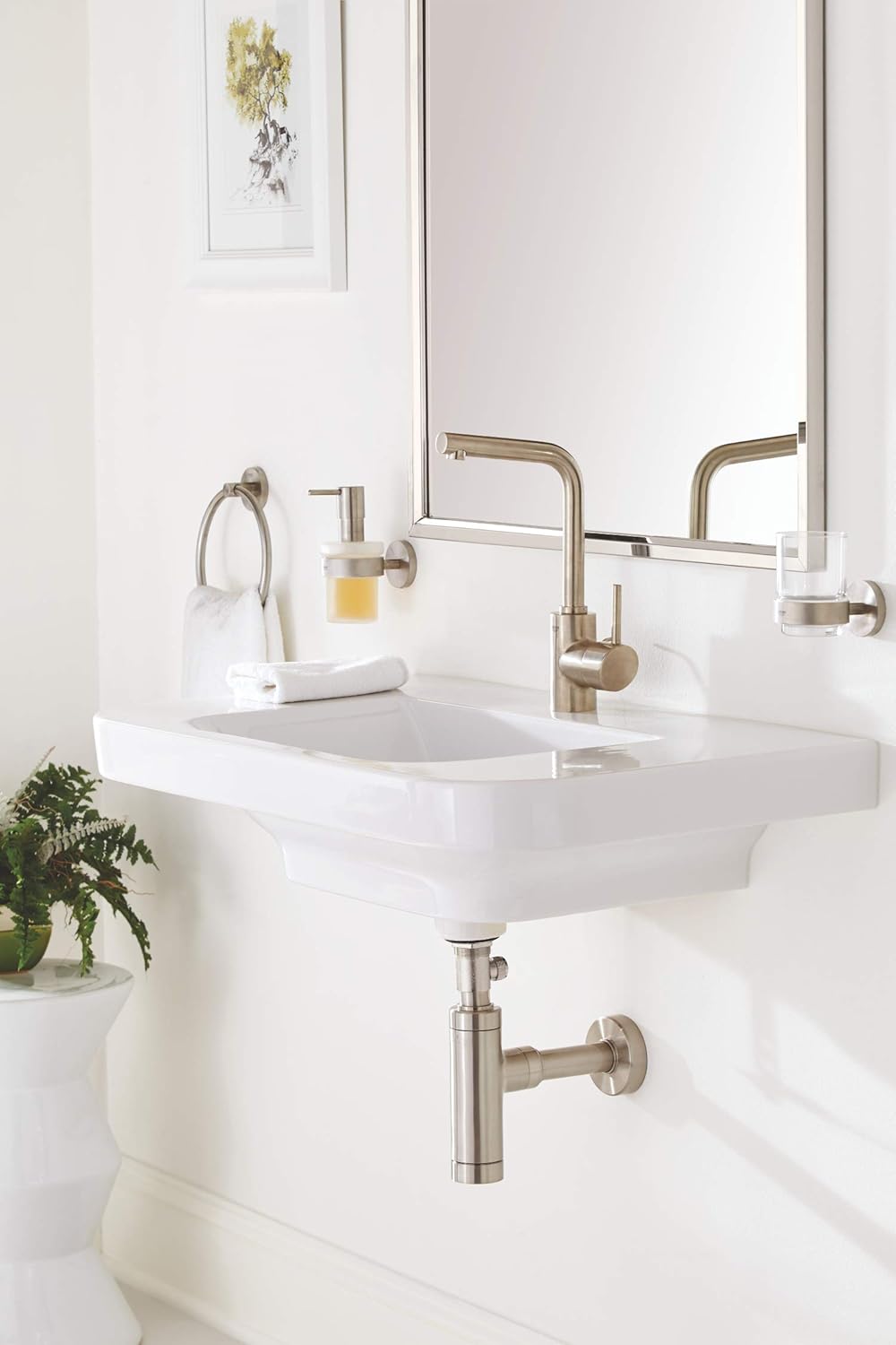 Essentials Towel Ring, Brushed Nickel Infinity