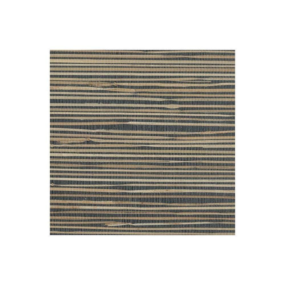 York Wallcoverings NZ0786 Grasscloth Wallpaper by River Grass, Black, Cream, Beige, Khaki, Tan