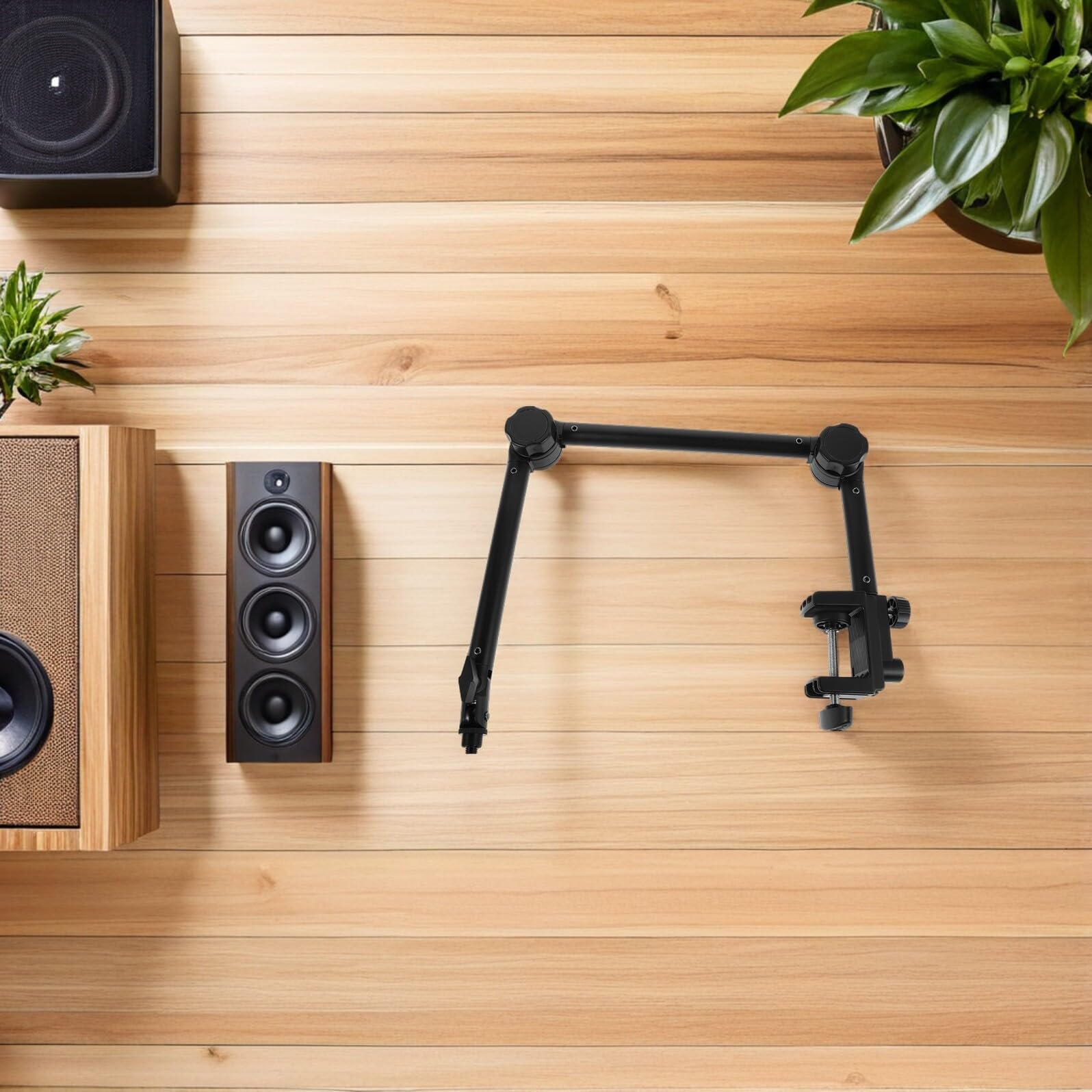 Soporte de Micrófono de Condensador con Brazo Flexible de 360 Grados, Material Metal y Plástico, Clip Ajustable para Escritorio Adecuado para Grabación en Estudio Profesional