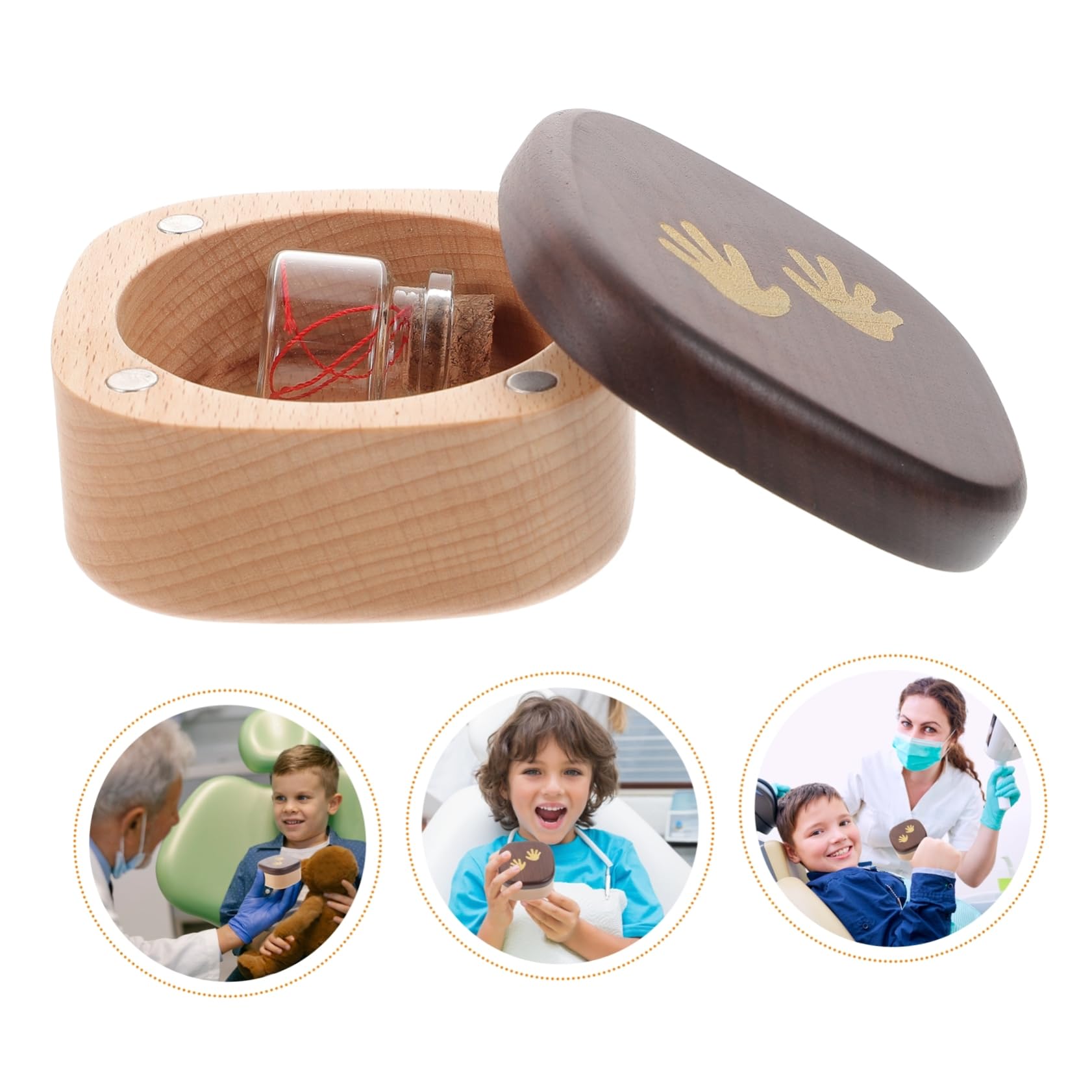 KOMBIUDA 2piezas Caja De Recuerdos Para Dientes De Leche Caja De Almacenamiento Para Primer Para Bebés Estuche De Recuerdos Para Hadas