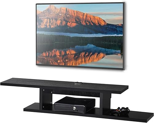 Miniatura 9 de FITUEYES Estante flotante conciso para TV  Centro de entretenimiento montado en la pared, gabinete de pared con componente de consola multimedia,