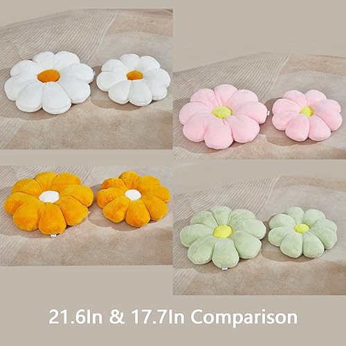 Miniatura 9 de Ailive Cojín de suelo con forma de flor rosa de 21.6 pulgadas, lindo cojín de felpa para silla de escritorio, cojines decorativos para niñas y