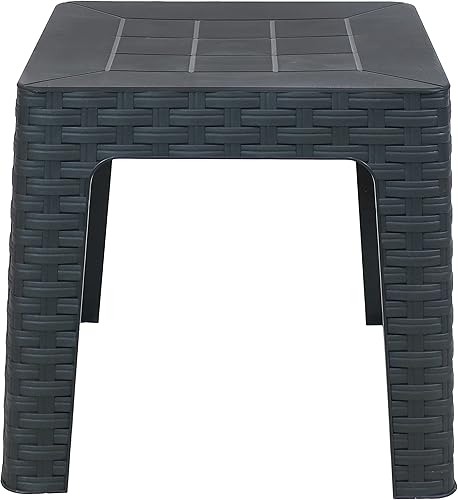 Miniatura 9 de Sunnydaze Mesa auxiliar cuadrada de plástico para interiores y exteriores de 18 pulgadas, juego de 4, color gris