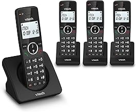 VTech ES2003 Cordless Phone with Nuisance Call Blocker, Easy-to-Read Backlit Display, ECO Mode, 18 Hours Talk-time, Volume Booster, Handsfree Speakerphone, Speed Dial, DECT, 4 Handsets