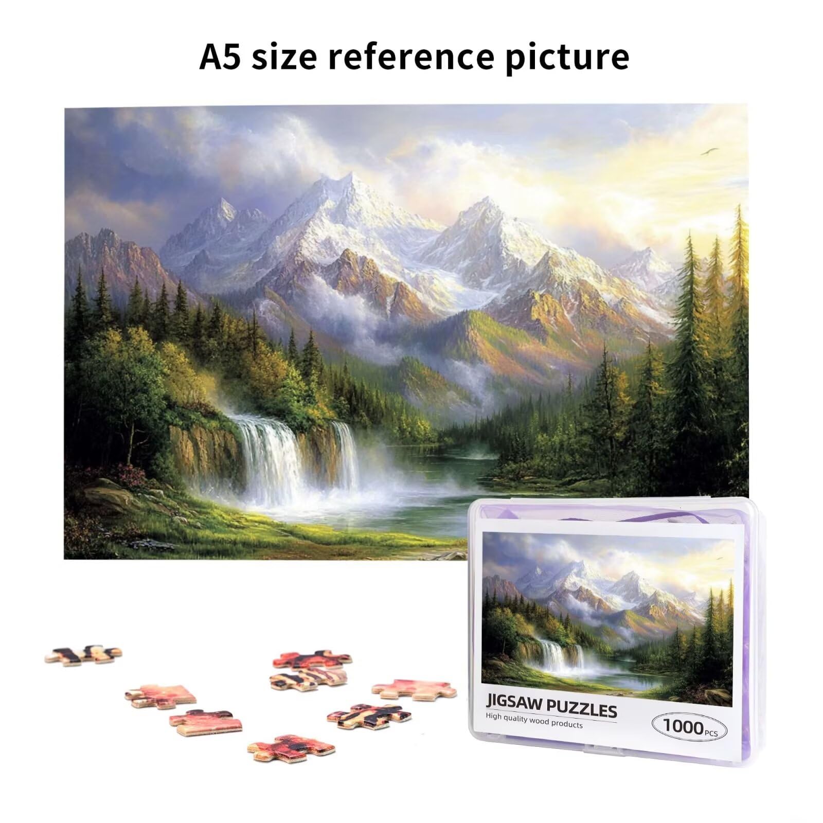 Puzzle 2000 Teile, Puzzle Erwachsene, Holzpuzzle Natur Impossible Jigsaw, Clevere Rätsel, HD Farbe Jigsaw mit Geschenkbox Verpackung for Room Decor, Geschenke für Frauen Fallen 100x70cm p-907