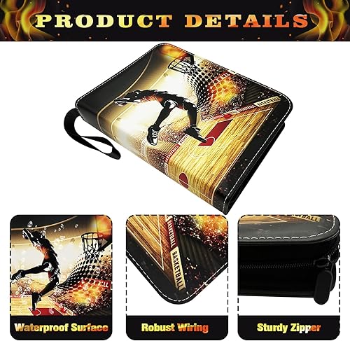 Miniatura 4 de Carpeta de tarjetas de baloncesto para 900 tarjetas, 9 bolsillos, colecciones de tarjetas, 50 páginas, soporte de tarjetas de doble cara con