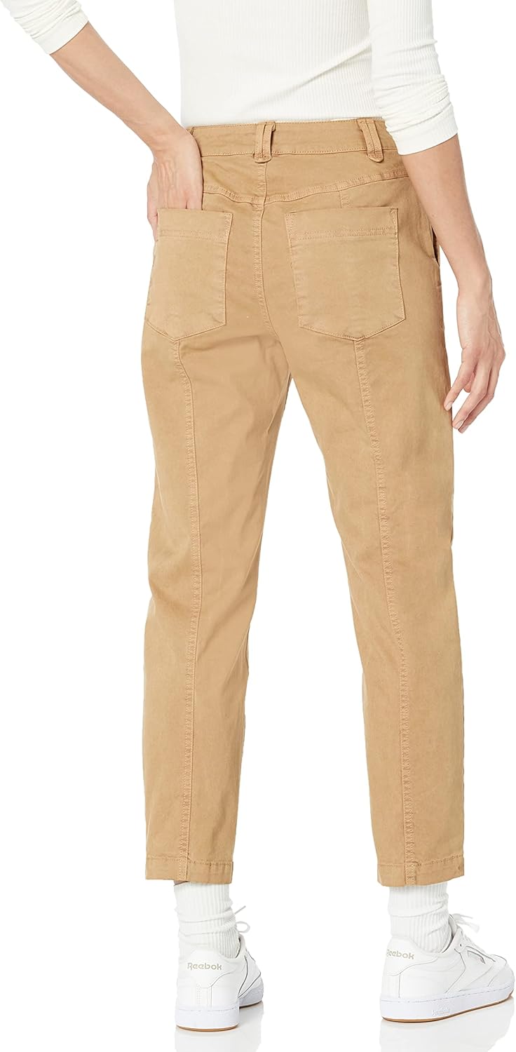 amazon essentials women's stretch chino utility detail pant (previously goodthreads) 16 camel