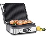 Cuisinart Electric Griddler FIVE Countertop Grill, Enjoy 5-in-1 Functions Including Panini Press, LCD Display, Wide Temperature Range, and Sear Function, Nonstick Plates, GR-5NAS, Stainless Steel Digital Griddler